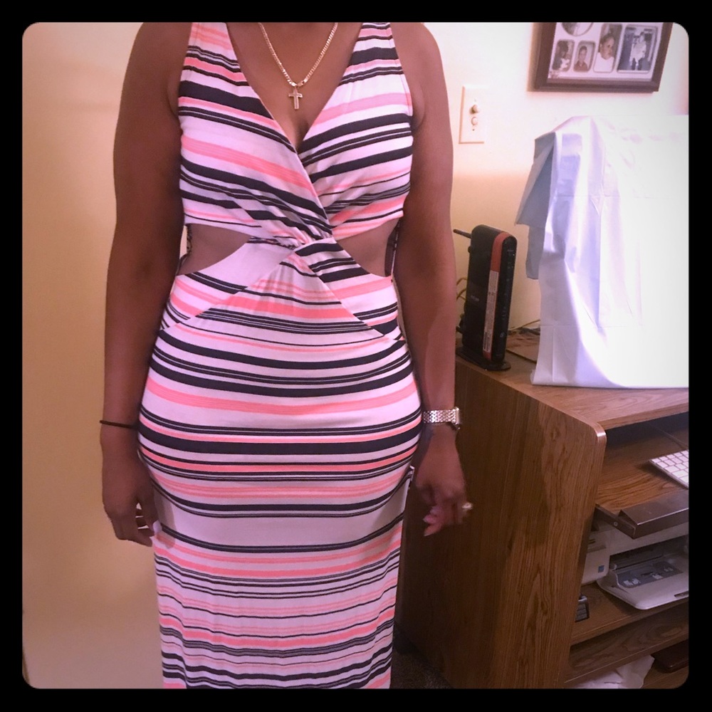 Supersoft open rib maxi dress